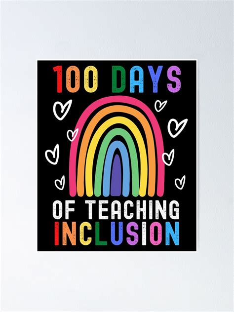Póster 100 Días de Inclusión Docente Educador Gay Profesor del Orgullo Gay Profesor LGBTQ