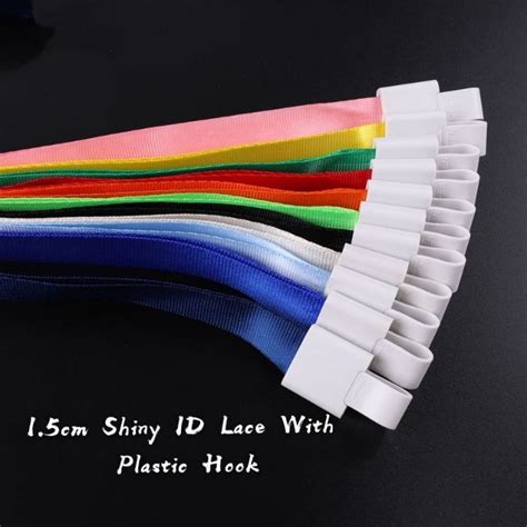 5pcs SHINY ID LACE 1 5cm With Plastic Hook ID Sling Id Holder