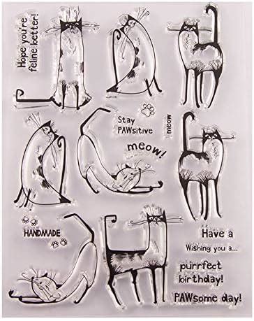 Amazon Cat Background Clear Stamps For Card Making Peeking Cat