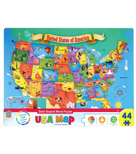 Masterpieces 165 X 12 Usa Wood Map Puzzle 44pc Joann