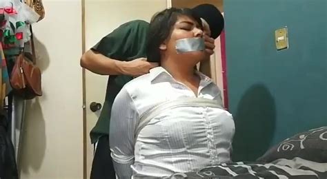 BoundHub Latina Girl Tape Gag