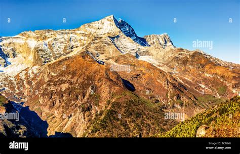 View At The Himalayan Mountains Peaks On Everest Base Camp Trek Just