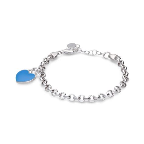 Bracciale In Argento Con Cuore Blu Alfieri St John Luxury Zone