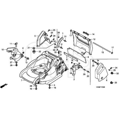 Honda HRB425C SDE MZCF 8000001 8499999 Cutter Housing Diagram GHS