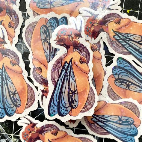 Holographic Naked Fairy Sticker Etsy