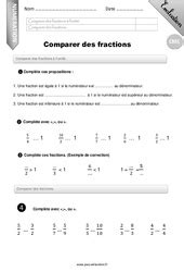 Examen Fractions Eme Primaire Bilan Et Controle Corrig