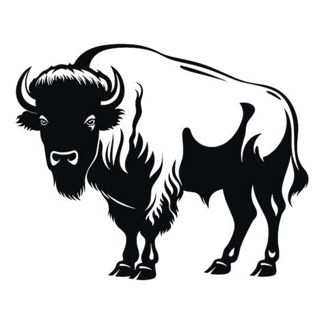 Premium Vector Bison Black Silhouette Vector