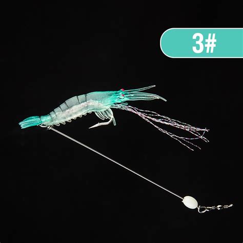 Cm Soft Fishing Luminous Shrimp Lure With Hook Swivel Beads Artificial