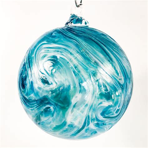 Extra Large Blue Aqua Swirl Glass Ball Raiford Gallery Inc