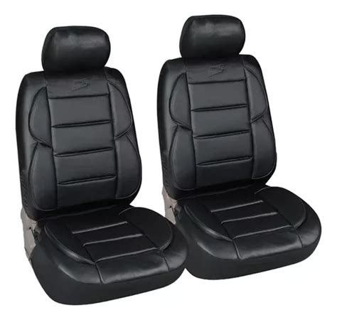 Funda Cubre Asiento Auto Delanteras Eco Cuero Soporte Lumbar