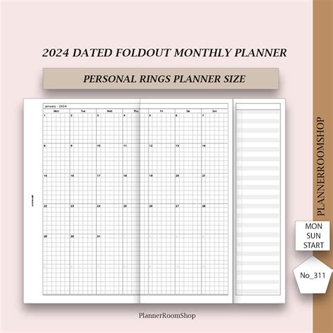 2024 Monthly ADHD Planner Adult Foldout Inserts Monthly Plan With