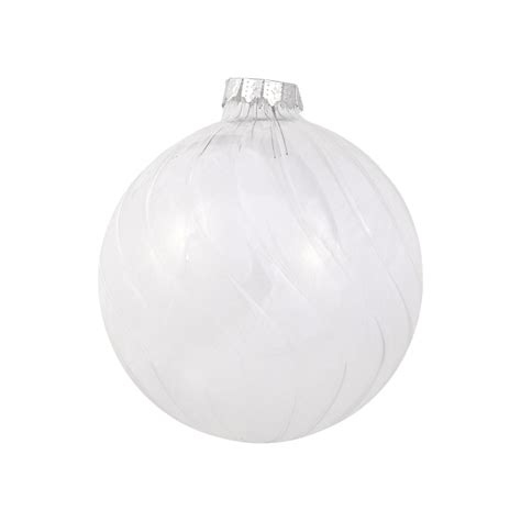 Clear White Feather Bauble