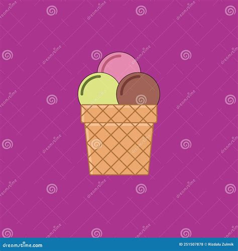 Ice Cream Waffles Vector Stock Vector Illustration Of Purple 251507878