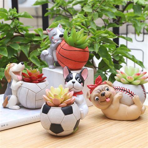 Pug Boston Terrier Beagle Bulldog Shih Tzu Succulent Planter Dog