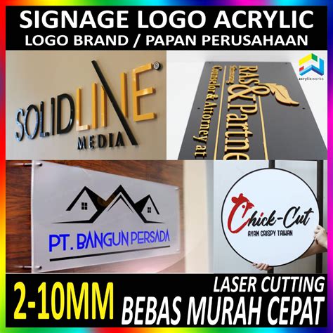 Jual Custom Logo Signage Acrylic Papan Nama Toko Logo Perusahaan