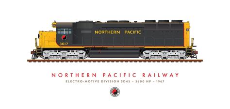 Northern Pacific EMD SD45 3617 Poster - Etsy