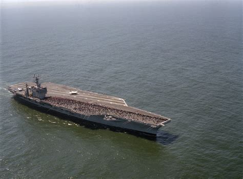 An Aerial Starboard Bow View Of The Nuclear Powered Aircraft Carrier Uss Carl Vinson Cvn 70