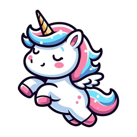 Premium Vector Cute Unicorn Cartoon Character Vector Illustration Happy Adorable Magic Unicorn