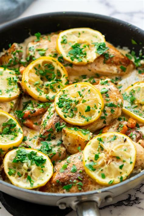 Skillet Lemon Chicken Recipe Reluctant Entertainer