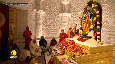 Ram Mandir Inauguration Pm Modi Performs Sacred Rituals Inside The