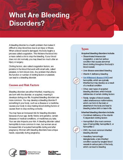 What Are Bleeding Disorders Fact Sheet Nhlbi Nih