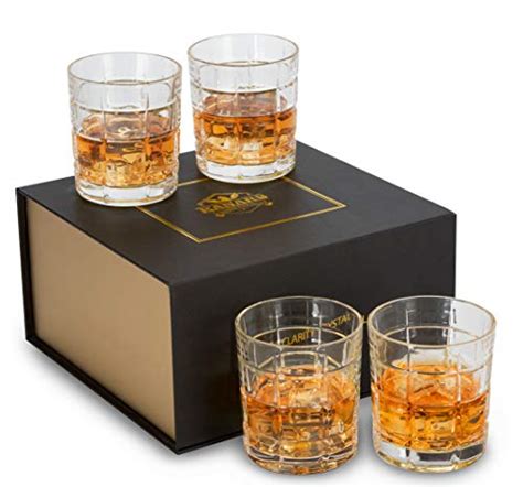 Kanars Whiskey Glass Set Of 4 Rocks Glasses In T Box Crystal Old Fashioned Cocktail