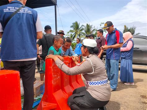 Polda Gorontalo Terjunkan Polwan Lakukan Trauma Healing Kepada Korban