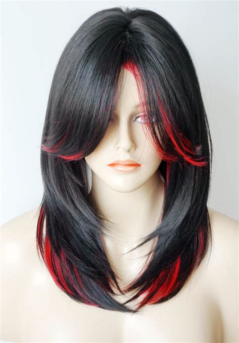 Red And Black Layered Hair