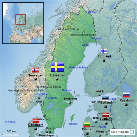 Stepmap Schweden Landkarte F R Schweden