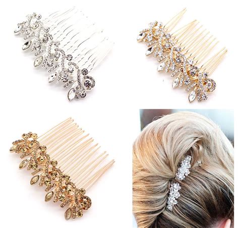 Details About Bridal Wedding Crystal Jewel Diamante Hair Comb Clip