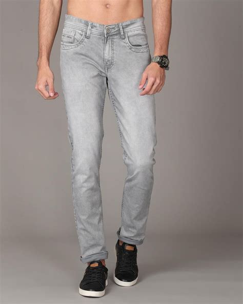 Buy Men S Grey Slim Fit Jeans For Men Grey Online At Bewakoof