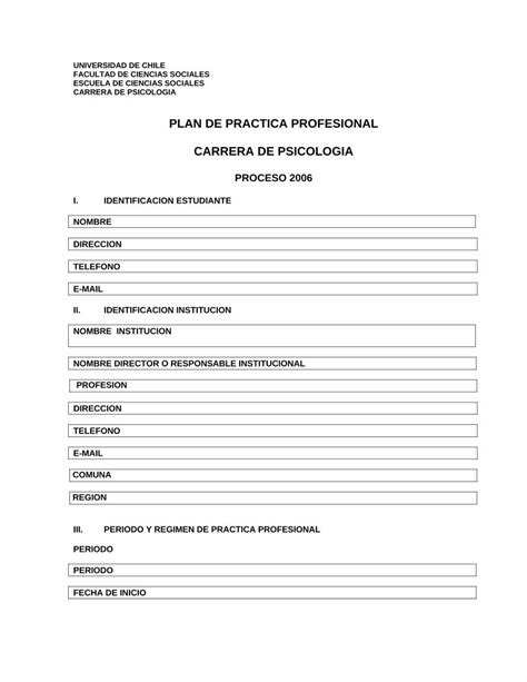 PDF Modelo De Plan De Trabajo De Psicologia Clinica DOKUMEN TIPS