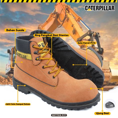 Jual Sepatu Boots Pria Safety Ujung Besi Caterpillar Sepatu