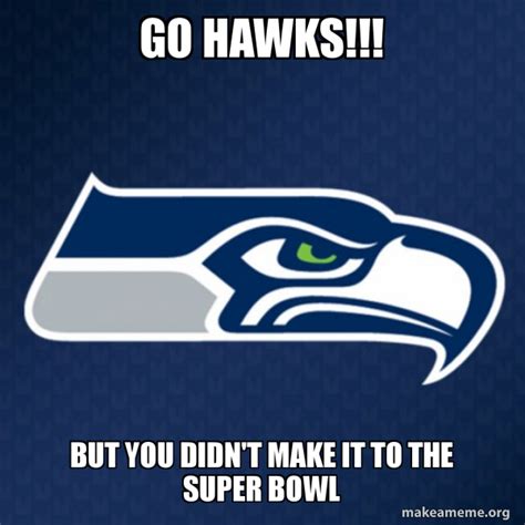 GO HAWKS But You Didn T Make It To The Super Bowl Seattle Seahawks