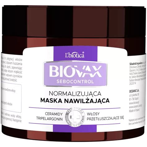 Biovax Sebocontrol Normalizuj Ca Maska Nawil Aj Ca Ml Sklep Cocolita