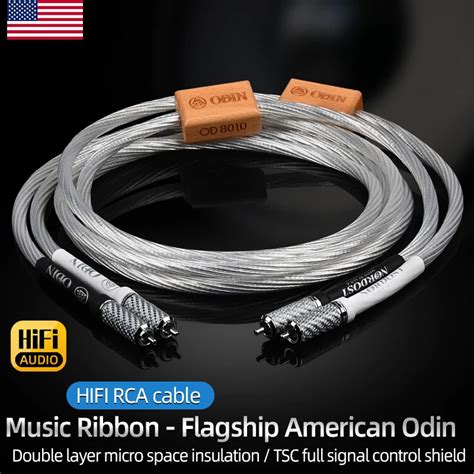 Odin One Pair HiFi RCA Audio Cable 7N OCC Sterling Silver 2RCA Male To