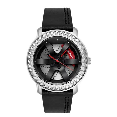 Mens Watches High Quality Quartz Spinning Waterproof Wrist Car Wheel