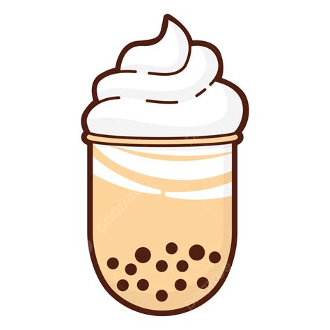 Boba With Ice Cream Illustration Vector, Boba, Ice Cream, Boba Ice ...