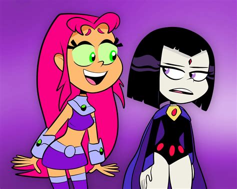 Sbdoodles On Twitter Starfire And Raven Art By Sb99stuff T