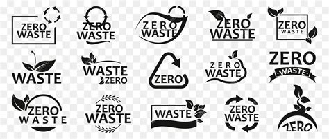 Premium Vector | Zero waste logo emblem collection set of zero waste icons black zero waste symbol