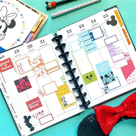 Colorful Mickey Mouse And Minnie Mouse Stickers For Planners