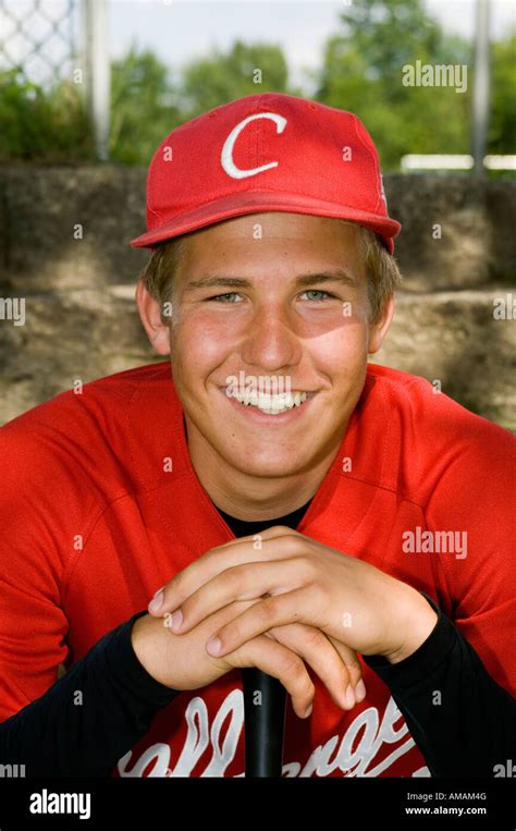 Portrait Of A Young Male Baseball Player Stock Photo Alamy