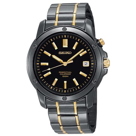 Seiko Men S Perpetual Calendar Titanium Carbon Nitride Watch