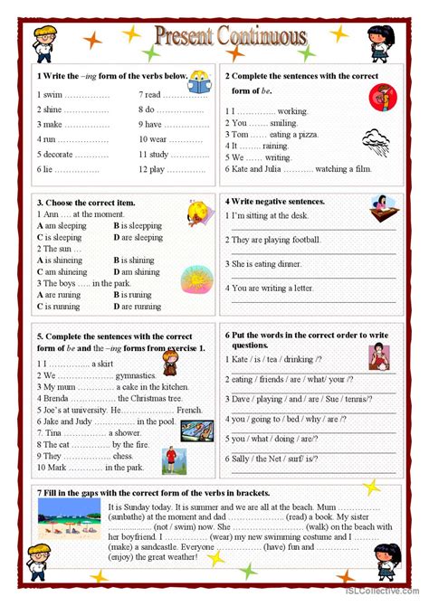 Present Continuous General Gramma English Esl Worksheets Pdf Doc