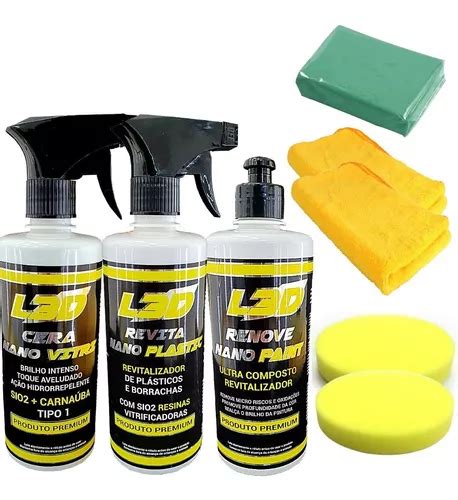 Kit Cera Automotiva Revitalizador Polidor Clay Bar L3d Frete grátis