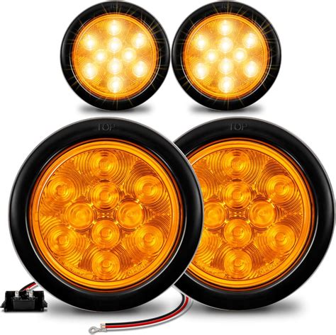 Amazon True Mods Pc Round Amber Led Trailer Tail Lights Dot