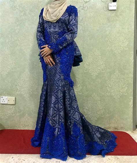 Baju Pengantin Navy Blue Gaun Kebaya Resepsi Syari Navy Photoshoot By