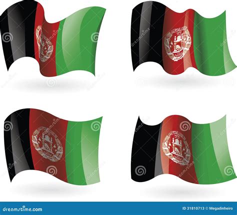 4 Flags Of Afghanistan Stock Vector Illustration Of Flag 31810713