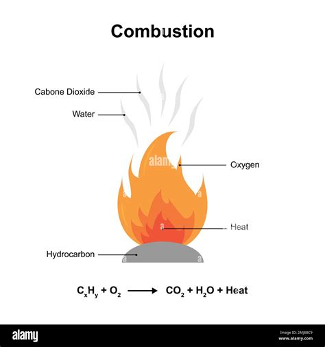 Scientific Designing of Combustion Reaction. Vector Illustartion Stock ...