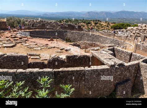 Grave Circle At Mycenae Greece Stock Photo Alamy